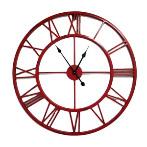 Nouveau métal enduit rouge horloge murale à quartz durable de haute qualité aiguille élégante pour la décoration de salon à la maison par Azora Industries - Product Image 1