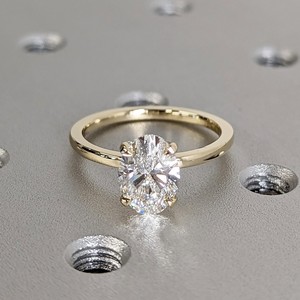 Customized 14K Gold Wedding Band Men's Engagement Ring Oval Cut Lab Grown Moissanite VVS Clarity IGI Classic Diamond Fine Rings - Product Image 3
