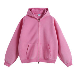 Sudaderas con capucha personalizadas para hombre, Vintage, rojo lavado, de gran tamaño, Unisex, con cremallera, sudadera de algodón pesado, ropa de calle, sudaderas con capucha, chaqueta para hombre - Product Image 3