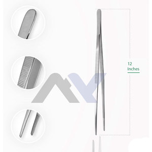 Pince à épiler multifonctionnelle en acier inoxydable de 18 pouces avec pointe dentelée, outil de pansement professionnel pour le pouce, instrument médical - Product Image 2