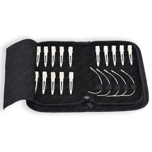 Professionnel 5 pièces outils d'extension de cheveux en acier inoxydable Clips de sectionnement enduit d'aiguille Sier couleur Premium Bla cheveux cheveux humains - Product Image 1