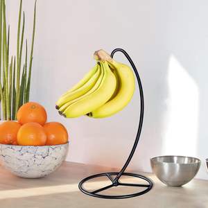 Elegante Black Iron Metal <span class=keywords><strong>Banana</strong></span> Holder Stand Multifuncional Aço Fruit <span class=keywords><strong>Rack</strong></span> Armazenamento ODM Design para Cozinha Sala de estar - Product Image 5