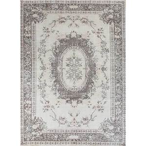 พรมขนสัตว์ถักมือสไตล์วินเทจ สีเบจและสีน้ำตาล ลายเหรียญแบบนามธรรม รูปทรงสี่เหลี่ยมผืนผ้า สำหรับห้องนั่งเล่น ห้องโถงในบ้าน-Pae-2192 - Product Image 1