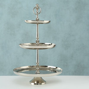 Modern Polished Aluminium Gold Finish Dessert Serving Tray 2 Tier Metal <b>Cake</b> Stand For <b>Wedding</b> And Party Table Decoration - Product Image 5