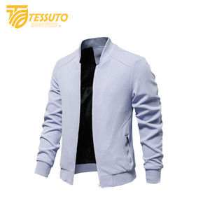 New Arrives Heavy Duty Canvas Men's Winter Stand Collar Bomber Jacket Custom Simple Solid - Product Image 1