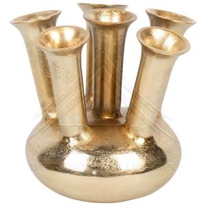 Florero Moderno de Aluminio Dorado con Múltiples Tubos, Florero Decorativo de Metal de Lujo, Centro de Mesa Nórdico para Decoración del Hogar y Bodas - Product Image 1