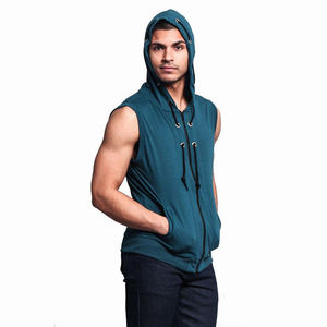 Custom Men's <b>Sleeveless</b> Sweatshirt 100% Cotton Plain <b>Hoodie</b> with Printed Oversize Pullover Long Sleeve Wholesale - Product Image 5