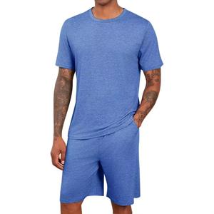 Chemise de pyjama en coton pour homme, légère et respirante, avec poches latérales pratiques, style décontracté imprimé, combinaison de nuit 100% coton - Product Image 2