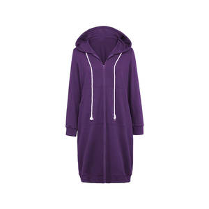 Sudadera con Capucha de Invierno para Mujer, Diseño Nuevo, Tejida, Gruesa, Manga Larga, 100% Algodón, Negra, Felpa Francesa, OEM - Product Image 3