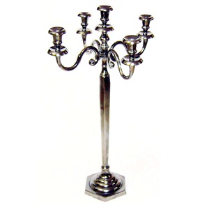 Candélabre en métal pour hôtels et banquets avec bougeoir de qualité standard bougeoir plaqué argent meilleur design 4 bras - Product Image 4