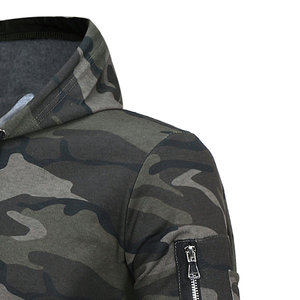 Hommes Casual Camouflage Hoodies 100% Coton Hiver Plus La Taille Polaire Sweat Épais Chaud Manteau-Stonewashed Vente en Gros - Product Image 4
