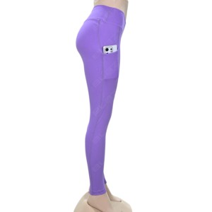 Pantalons de yoga en spandex super doux pour femmes, leggings de fitness taille haute avec logo personnalisé, faible MOQ, leggings de yoga à taille élastique - Product Image 6