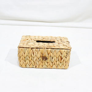 Comehome Water Hyacinth <b>Tissue</b> <b>Box</b> <b>Holder</b> Handwoven Rectangular With Hinged Lid - Product Image 1