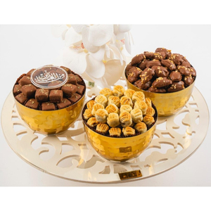 Bol à chocolat en métal doré de qualité de luxe fait à la main Design fantaisie Présentoir à desserts Serveur de bonbons Vaisselle Bol de service au chocolat - Product Image 5