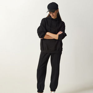 Pantalones de chándal y Sudadera con capucha Conjunto de mujer Chándal de dos piezas Ropa deportiva para mujer Chándal French Terry Hoodie & Jogger Set - Product Image 5