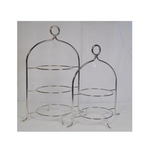 แท่นวางเค้กโลหะชุบทองแบบสามชั้นชั้นชั้นแท่นวางเค้กสุดหรูแบบคลาสสิก - Product Image 1