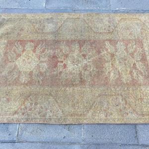 Vintage Rug, 2.5x4.3 ft Turkish Rug, <b>Brown</b> <b>Wool</b> Rug - Product Image 4