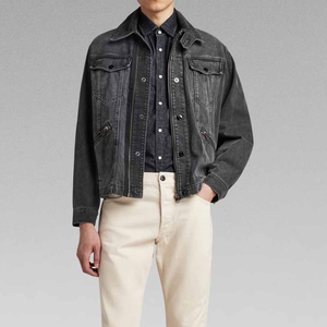 Manteau Vintage en Denim Noir Délavé J Slim Fit Rétro Streetwear Bouton Durable Léger Vêtements de Travail d'Hiver Casual Jean Survêtement - Product Image 3