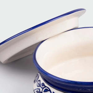 Juego de Cacerolas de Aluminio con Revestimiento Cerámico y Diseño de Hojas Azules, con Tapa de Vidrio, Apto para Estufas de Gas - Product Image 3