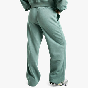 100% Cotton Custom <b>Women's</b> Wide Leg Joggers Terry <b>Fleece</b> Soft Touch Fabric <b>Women's</b> Sweatpants Comfortable Pants <b>Trousers</b> - Product Image 5