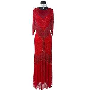 Robe de soirée élégante pour dames Respirante Poly-Mesh Antistatique Caractéristique Perles brodées pour cocktail - Product Image 3