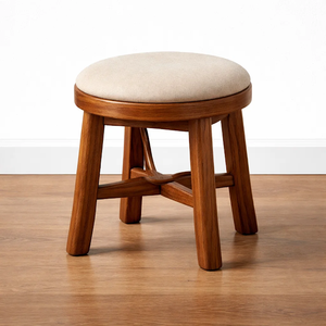 Modern Style Solid Teak Stool for Hotels for Exterior Use for Garden - Product Image 1
