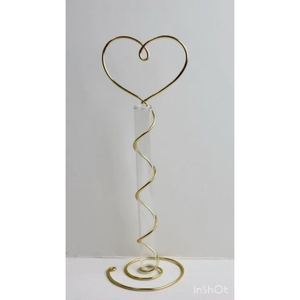 Modern Round Iron & Glass <b>Test</b> <b>Tube</b> Flower <b>Vase</b> with Gold Finish Eco-Friendly Home Wedding Tabletop Decor - Product Image 3