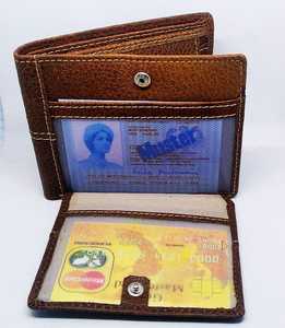 Wholesale Men's Genuine Cow Hide Short Leather <b>Wallets</b> Branded Open Closure <b>Waterproof</b> Embroidery Premium Promotional Gift - Product Image 4