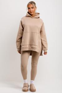 Sudadera con Capucha para Hombre, de Primera Calidad, Color Beige, Corte Regular, Diseño Personalizado Estampado y Bordado, Sudadera de Invierno de Fibra de Bambú - Product Image 2