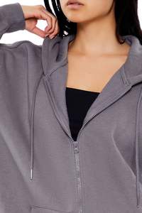 Sweat à capuche à manches longues en polaire OEM pour femmes sweat-shirt à fermeture éclair haut chaud à la mode sweat à capuche à fermeture éclair en polaire personnalisé - Product Image 4