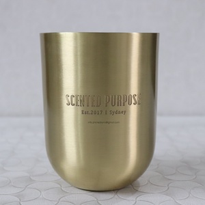 Récipient à bougie personnalisé en laiton massif 16 Oz bocaux à bougie vides Récipient de luxe pour la décoration intérieure - Product Image 1