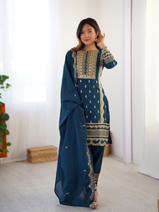 Haut et bas prêts à porter en tissu georgette imprimé à l'écran et brodé pour femmes, Kurti ethnique, vibe ethnique, coton Lehenga - Product Image 6