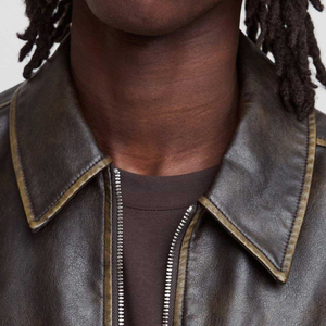 El mejor estilo Street Wear Chaqueta de cuero para hombre de buena calidad Nueva llegada Chaqueta de cuero para hombre de peso pesado impermeable para hombre - Product Image 6