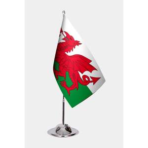 Drapeaux de bureau du Pays de Galles, techniques d'impression numérique, matériaux en polyester et en soie, pour la présentation - Product Image 1