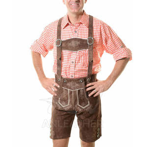 Pantalones cortos bávaros antiguos de piel de cabra con logotipo personalizado para hombre, pantalones cortos de artillería con botones, diferentes colores disponibles - Product Image 4