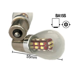 Coppia di 2 BA15S 1156 P21W lampadine a LED con 28 SMD 3014 rosso 12V 2W stessa dimensione dell'originale-auto e moto/luci e lampadine - Product Image 1