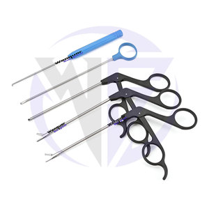Ensemble d'instruments d'entraînement arthroscopique du genou de pointe : Pince perforatrice, pousse-nœuds, coupe-suture, sonde, pince à fil – Wenquar Surgical - Product Image 2