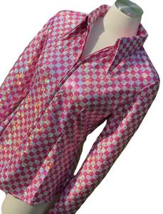 Camisa de espectáculo occidental de vaquera hecha a mano en Océano de tela elástica - Product Image 3