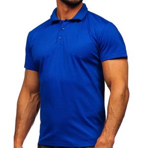 Polo para hombre personalizado liso azul algodón 100% de alta calidad - Product Image 3