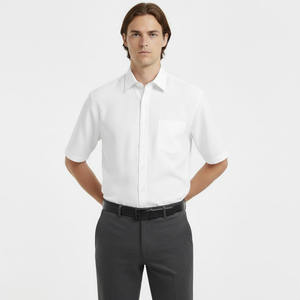 Camisa de Vestir de Bambú Sólida Personalizada para Hombre, Corte Holgado, Manga Corta, Ecológica, Formal - Product Image 6