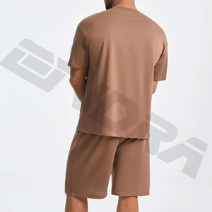 Logo personnalisé hommes ensemble deux pièces grande taille Street Style été coupe respirant t-shirt et short bas quantité minimale de commande vente en gros goutte - Product Image 3