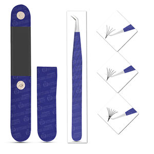 Pinzas de Acero Inoxidable Importadas de Pakistán para Extensión de Pestañas, con Punta en Ángulo de 45 Grados, Color Mate, para Recortar Pestañas Postizas - Product Image 1