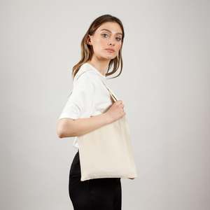 Bolsa de Mano Pequeña Orgánica de 10 Pulgadas con Fuelle Completo, Color Sólido y Forro de Algodón - TF115 Bolsa para Libros - Product Image 2