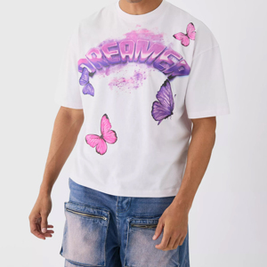 T-shirt vintage lourd pour hommes 100% coton à manches courtes Streetwear Tee sérigraphie personnalisée OEM fournisseur de gros - Product Image 1