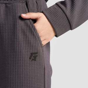 ผ้าคอร์ดูรอยเนื้อนุ่มลายวาฟเฟิลสีชาร์โคล 100% ผ้าฝ้าย - Product Image 6