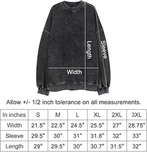 Top Quality Vintage Cotton Crewneck Pullover Acid <b>Wash</b> Sweatshirts Plain Dyed in All Sizes Colors Sweater on <b>Sale</b> <b>for</b> Winter - Product Image 5