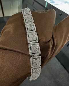 สร้อยข้อมือเงินแท้ 925 คุณภาพสูง ประดับเพชรโมอิสซาไนต์ VVS1 ดีไซน์คลาสสิก สวยหรู เสริมโชคดี เหมาะสำหรับทั้งชายและหญิง ของขวัญเครื่องประดับ - Product Image 1