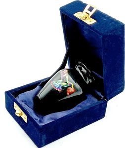 Petites urnes Mini petite urne de crémation en bleu et noir funérailles pour animaux de compagnie ou urne de cendres humaines pour souvenirs Miniature - Product Image 2