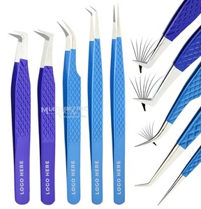 Pinzas para Pestañas de Diferentes Diseños Elegantes, Pinzas para Volumen de Pestañas, Pinzas para Pestañas con Punta de Fibra Pintada en Degradado - Product Image 3