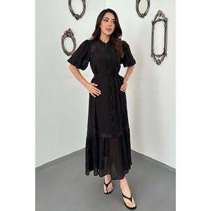 Robe noire transparente avec doublure intérieure - Noir - Product Image 2